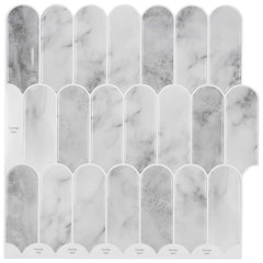 Feather Tile 30 x 30 cm Polyurethane and PET 20 pcs Grey marble