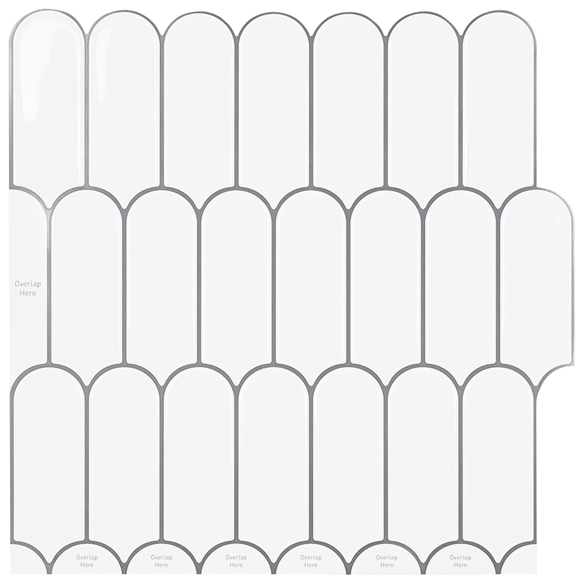 Feather Tile 30 x 30 cm Polyurethane and PET 20 pcs White grey