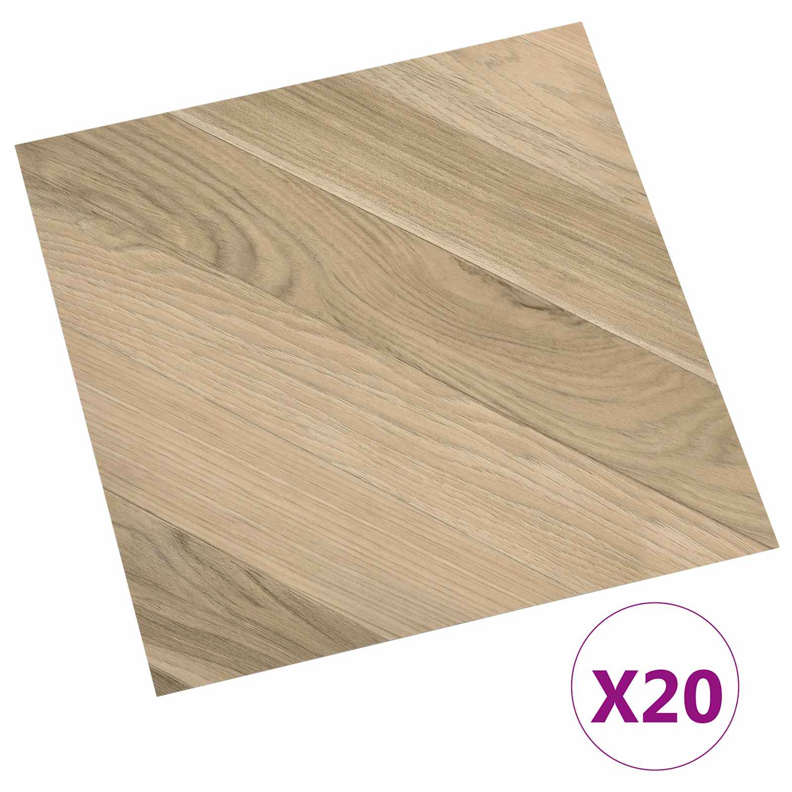vidaXL Self-adhesive Flooring Planks Brown Striped 30.5 x 30.5 cm 2