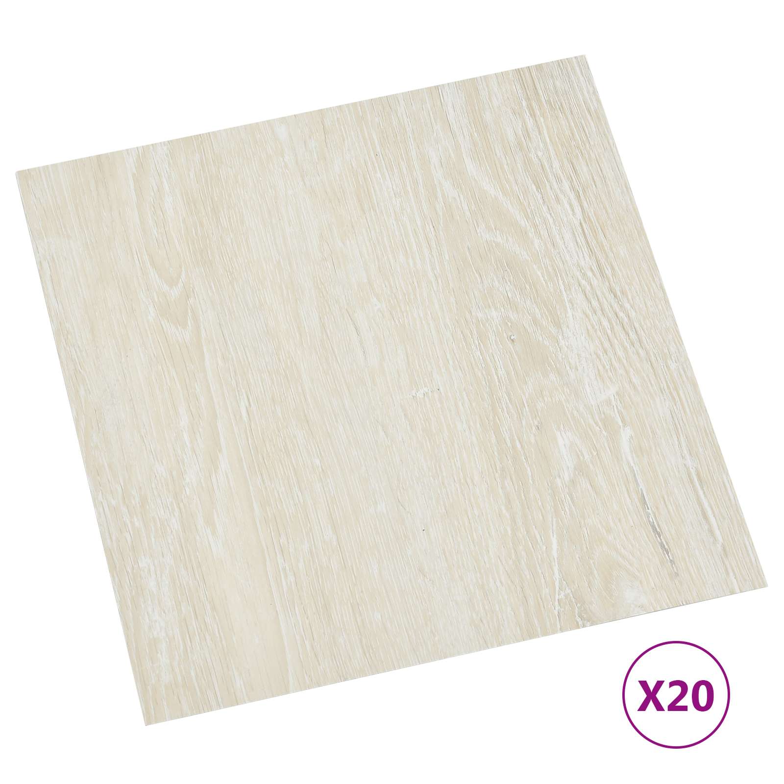 vidaXL Self-adhesive Flooring Planks Cream 30.5 x 30.5 cm 20 pcs PVC 2