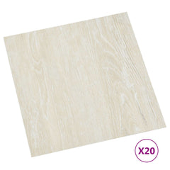 vidaXL Self-adhesive Flooring Planks Cream 30.5 x 30.5 cm 20 pcs PVC 2
