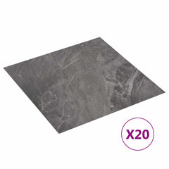 vidaXL Self-adhesive Flooring Planks Black 30.5 x 30.5 cm 20 pcs PVC 2