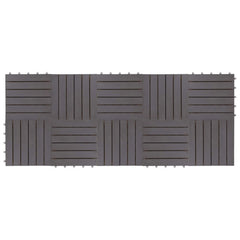 Decking Tile 30 x 30 cm Acacia Hardwood Grey 10 Striped pattern
