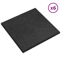 vidaXL Fall Protection Tiles 6 pcs Black 50 x 50 cm Rubber 2