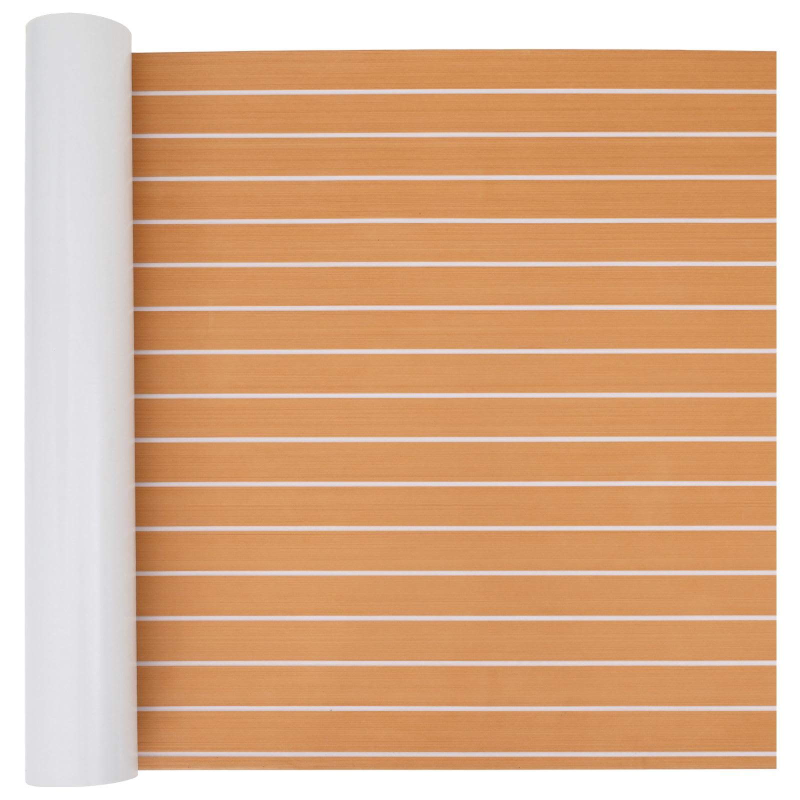 vidaXL Boat Mat Striped Brown and White 240 x 90 cm EVA 1