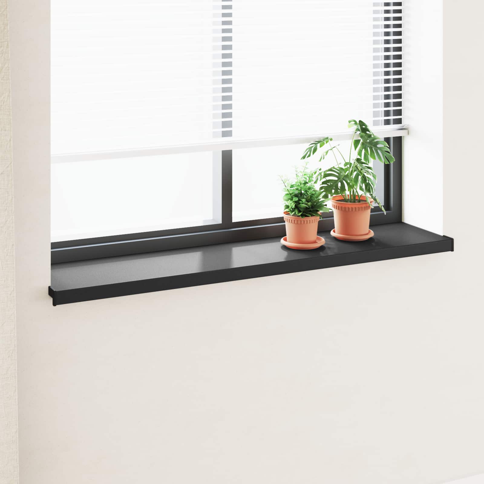 vidaXL Window Sill Black with wood grain 120 x 35 x 4.5 cm PVC 1