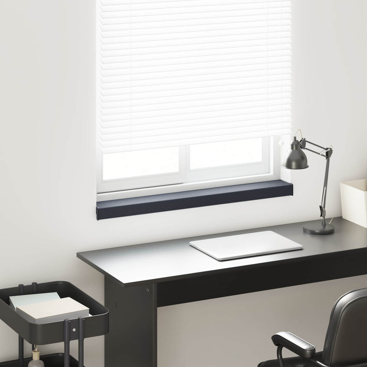 vidaXL Window Sill Anthracite with wood grain 100 x 15 x 4.5 cm PVC 1