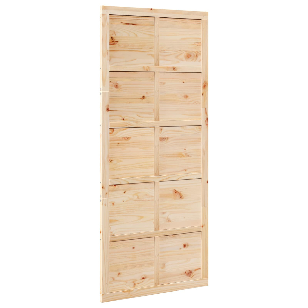 Barn Door Solid Pine Wood Natural 100 x 2.5 x 208 cm