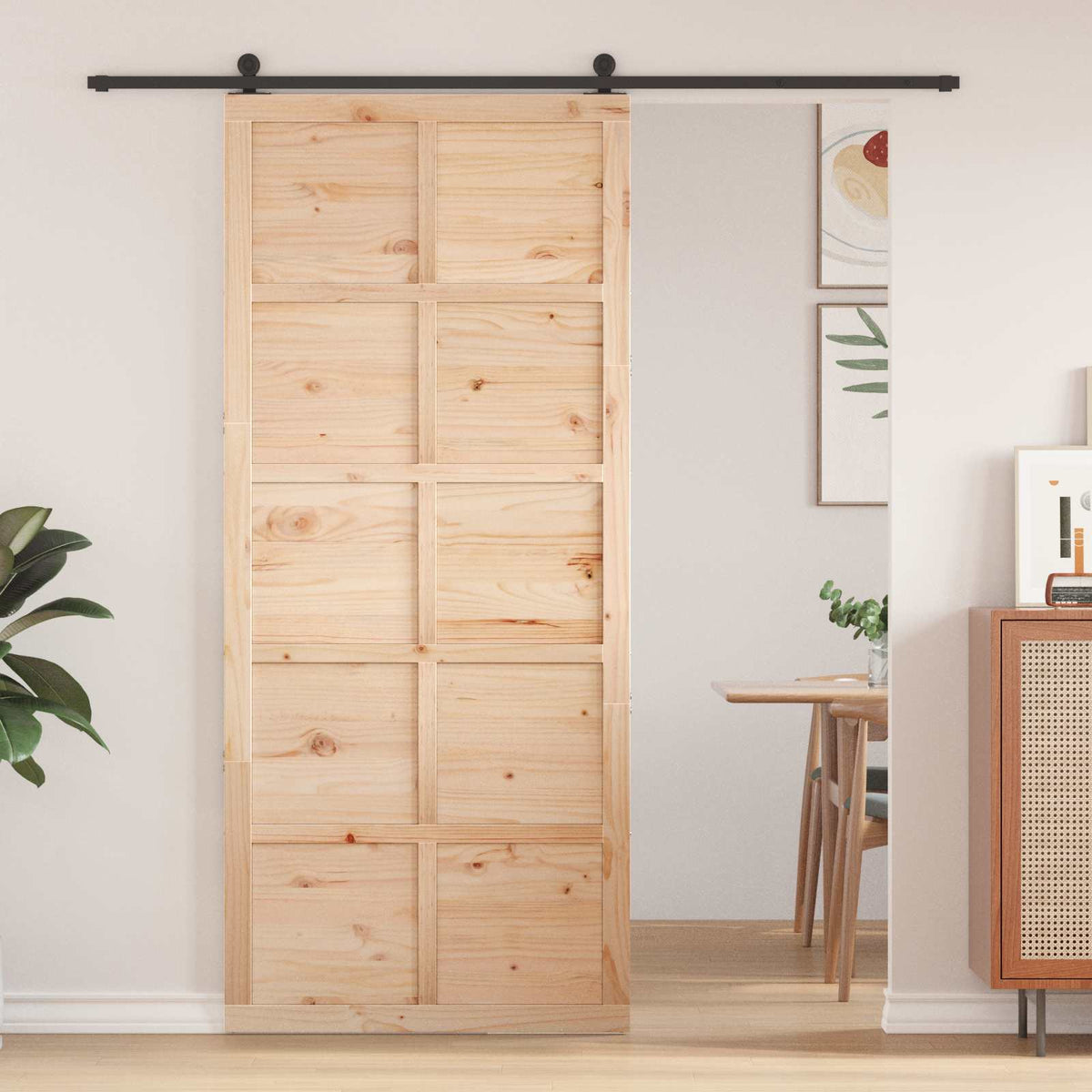 Barn Door Solid Pine Wood Natural