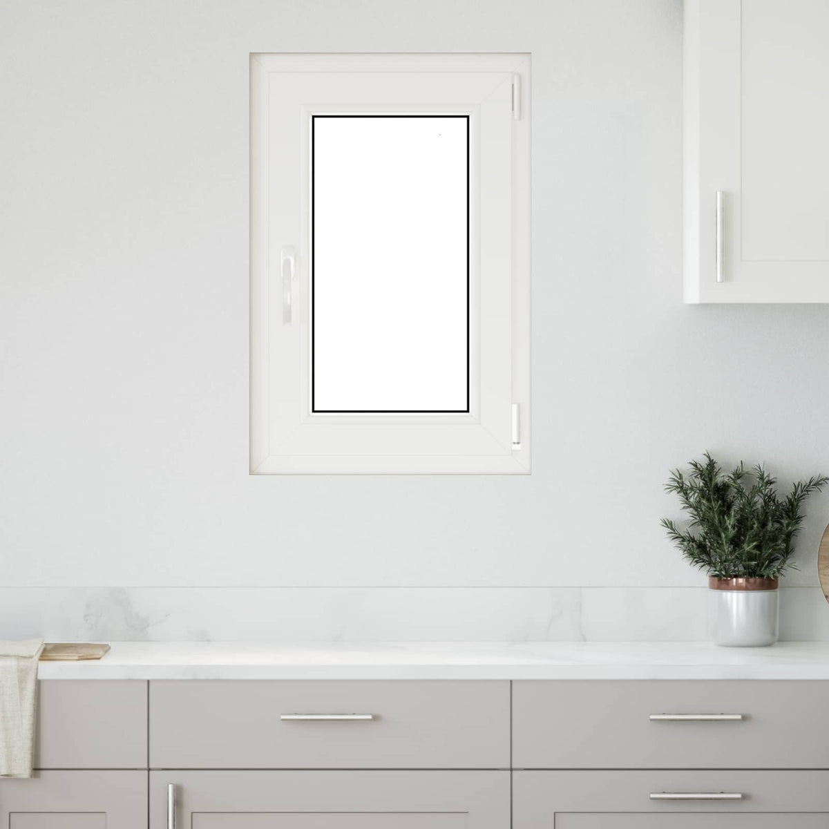 Basement Window Internal Colour RISOR 50 x 50 cm Tilting and Turn Right White Two-layer 50 cm 75 cm