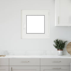 Basement Window Internal Colour RISOR 50 x 50 cm Tilting and Turn Right White Two-layer 60 cm 60 cm