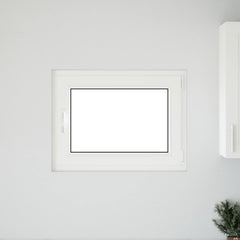 Basement Window Internal Colour RISOR 50 x 50 cm Tilting and Turn Right White Two-layer 80 cm 50 cm