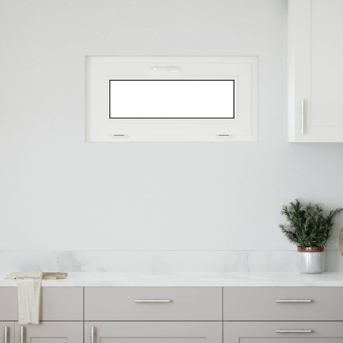 Basement Window Internal Colour RISOR with Double Glazing White Length 40 cm 80 cm