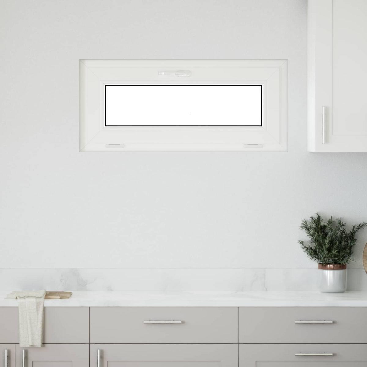 Basement Window Internal Colour RISOR with Double Glazing White Length 40 cm 90 cm