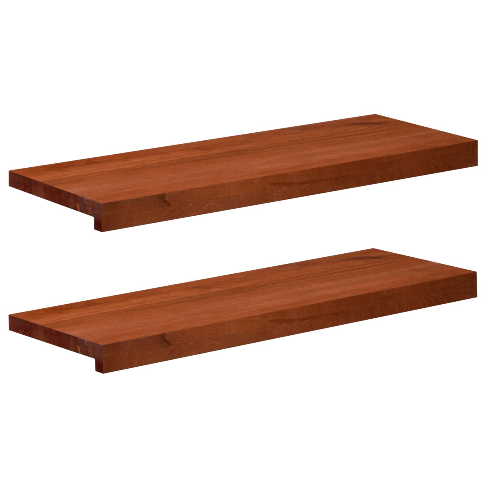 vidaXL Stair Treads 2 pcs 80 x 25 x 2 cm Brown Solid Beech Wood 1