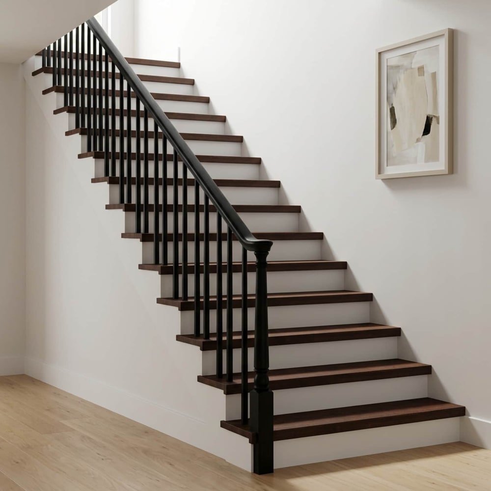 Stair Treads Solid Beech Wood Depth Dark Brown