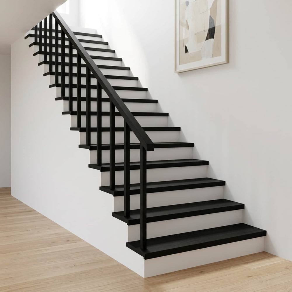 Stair Treads Solid Beech Wood Depth Black