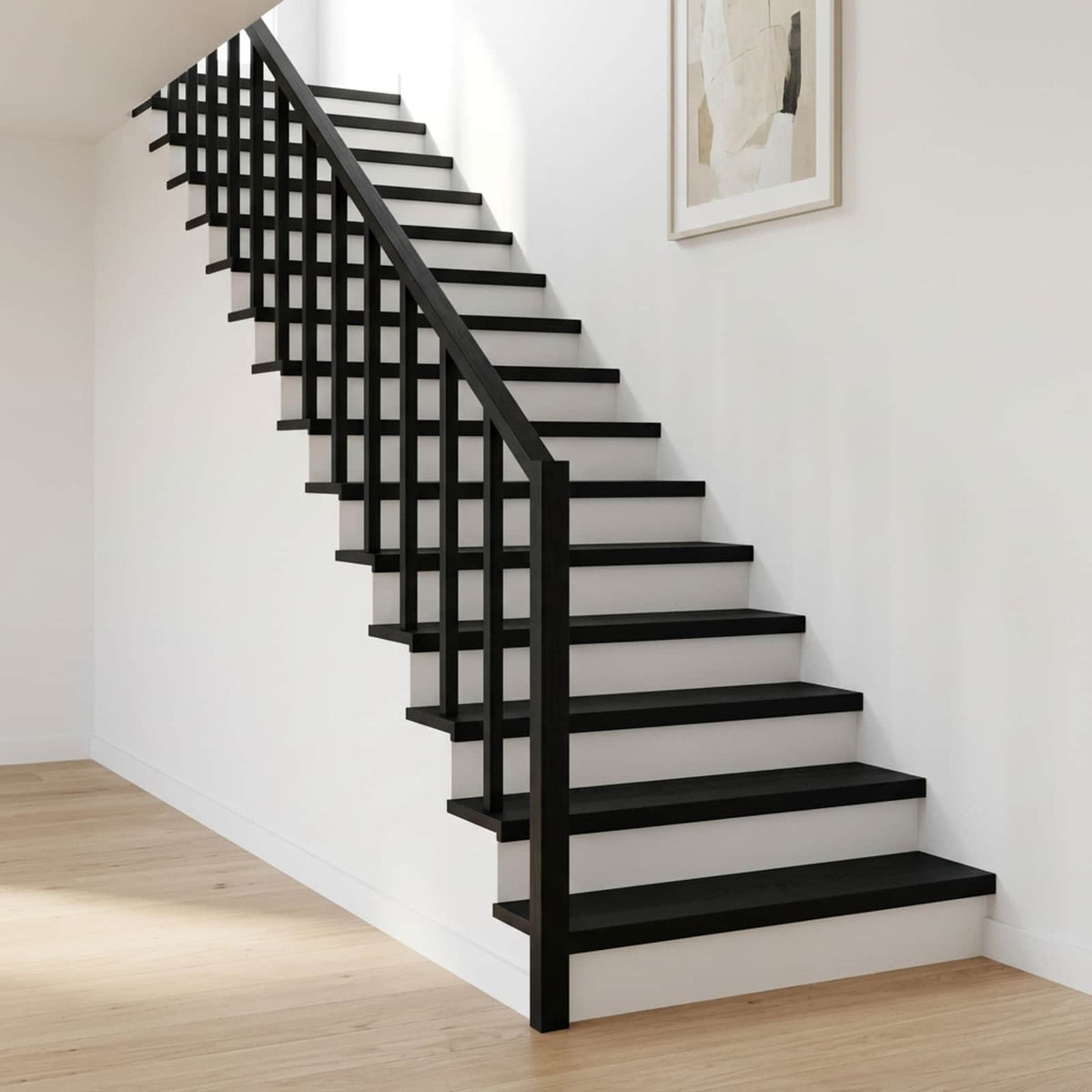 Stair Treads Solid Beech Wood Depth Black