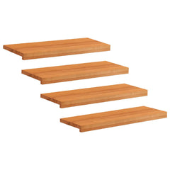 Stair Treads Solid Beech Wood Depth 30 cm 4 pcs Light Brown 80 cm