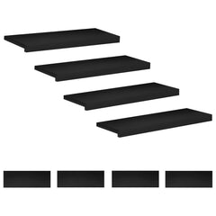 Stair Treads Solid Beech Wood Depth 30 cm 8 pcs Black 80 cm