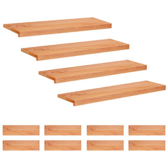 Stair Treads Solid Beech Wood Depth 25 cm 12 pcs Varnish 90 cm