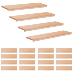 Stair Treads Solid Beech Wood Depth 25 cm 20 pcs Natural 90 cm