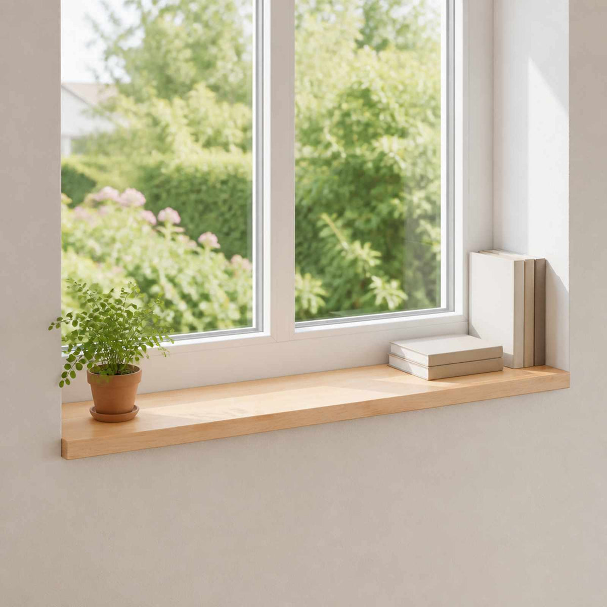Window Sills 2 pcs Solid Beech Wood Natural