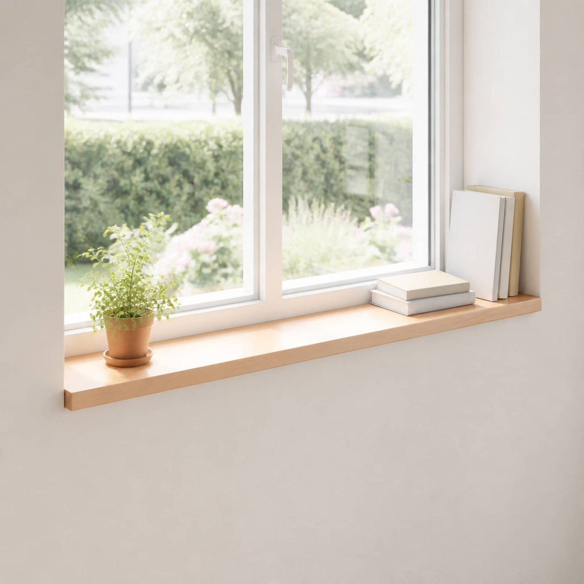Window Sills 2 pcs Solid Beech Wood Natural