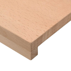 vidaXL Window Sills 2 pcs Natural 100 x 25 x 2 cm Solid Beech Wood 5