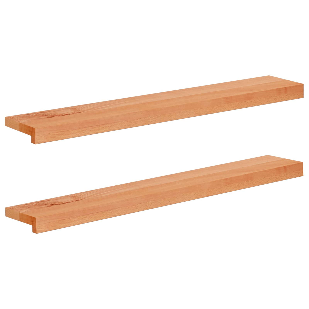 Window Sills 2 pcs Solid Beech Wood Depth 20 cm Varnish 100 cm