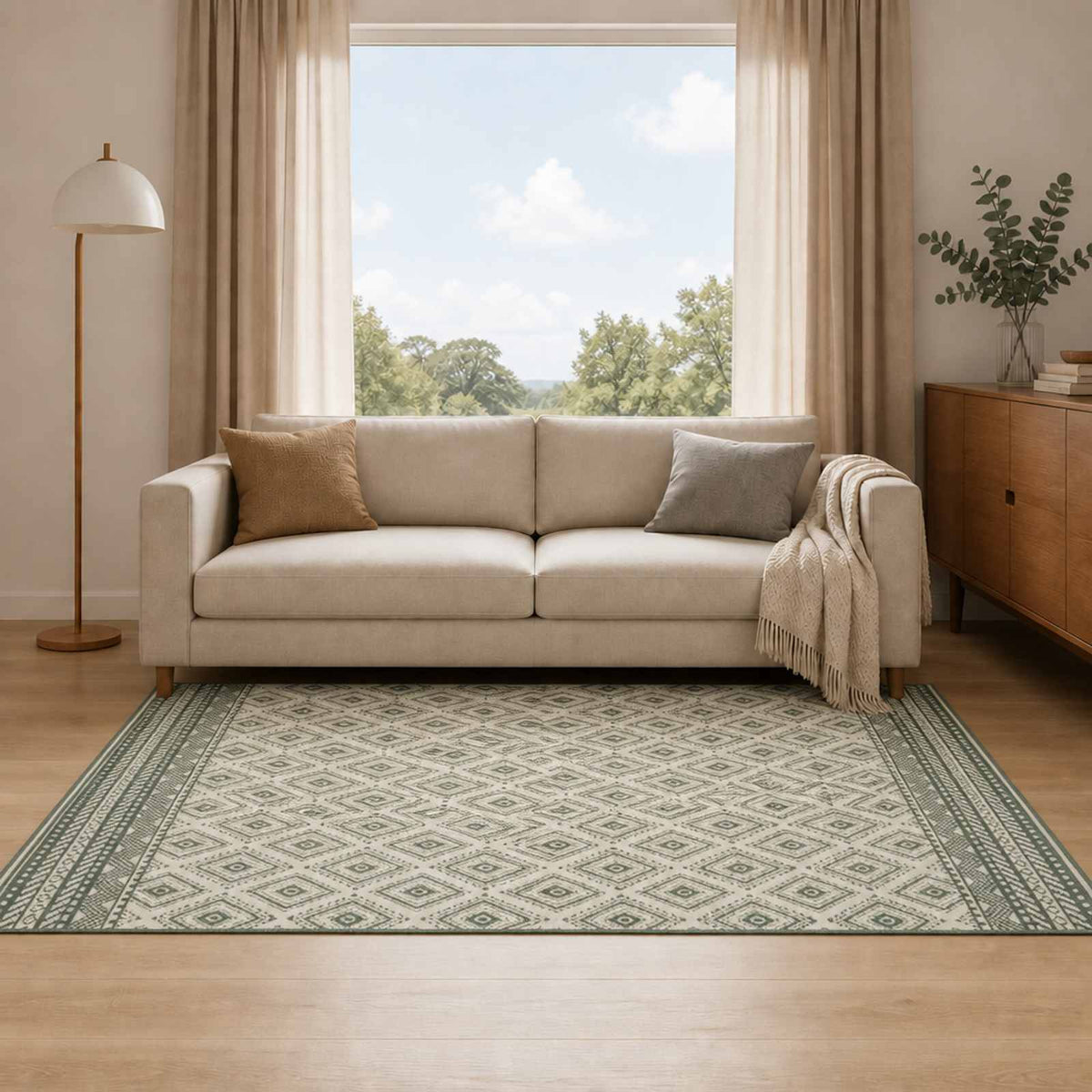 vidaXL In- and Outdoor Rug OLITE Natural and Green 160 x 230 cm 3