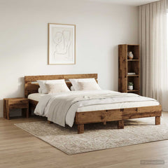 Bed Frame without Mattress 135x190 cm Old wood