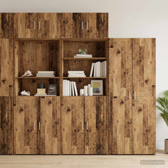 Storage Cabinet 70x42.5x225 cm Engineered Wood 2 Doors 2 Shelves Old wood 70 cm