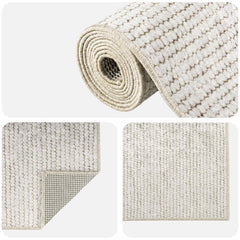 vidaXL Rug Cream 100 x 150 cm 100% Polyester 3 mm Washable 4
