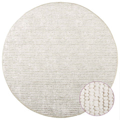 Rug 100% Polyester 3 mm Washable Cream Ø 120 cm