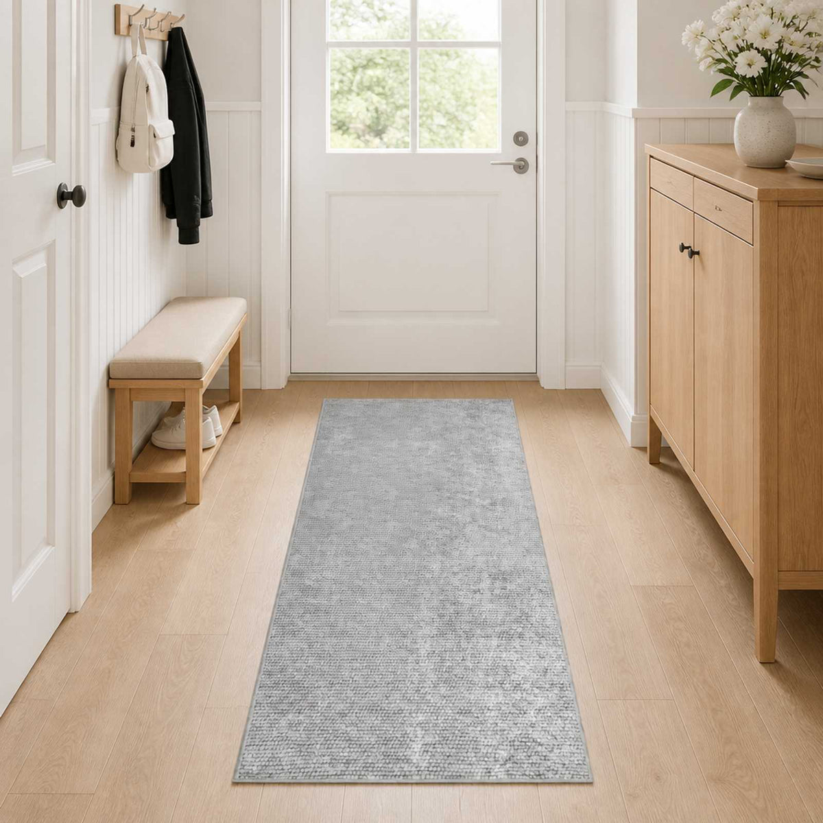 vidaXL Rug 100% Polyester 3 mm Washable Grey 50 x 100 cm – 160 x 230 cm