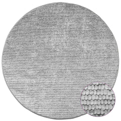 vidaXL Rug Grey Ø 120 cm 100% Polyester 3 mm Washable 3