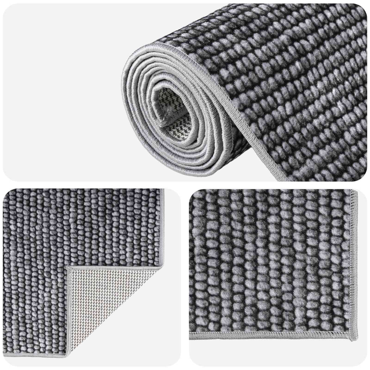 Rug Anthracite 100% Polyester 3 mm Washable, image 4