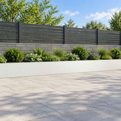 Retaining Wall 100 x 12 x 30 cm Steel 4 pcs White