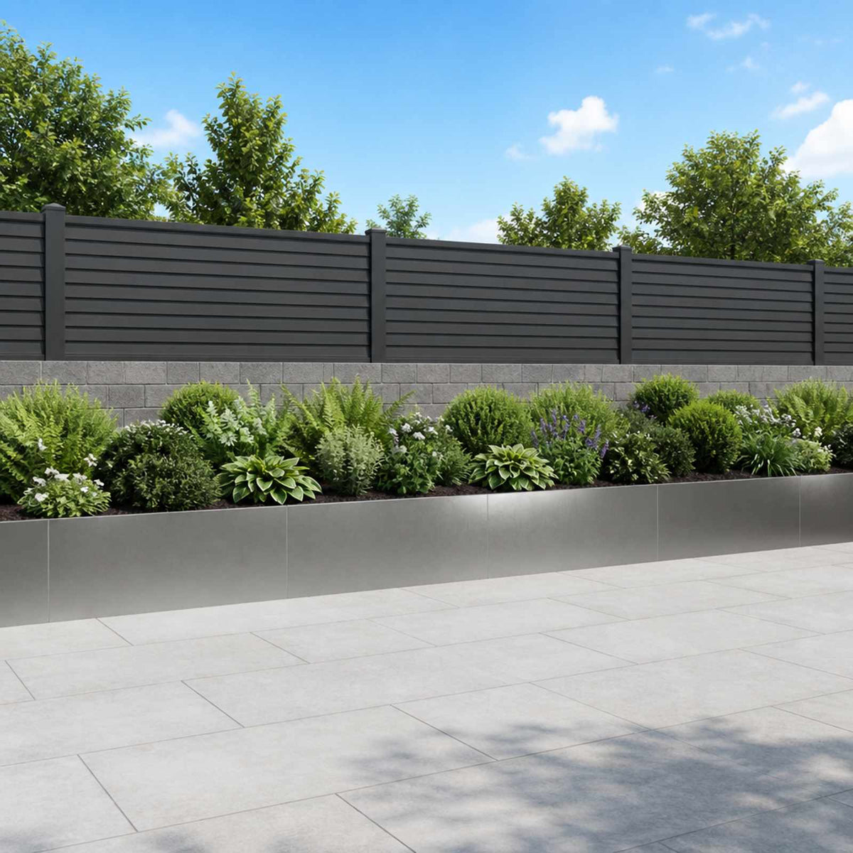 Retaining Wall 100 x 12 x 40 cm Steel 4 pcs Stainless steel