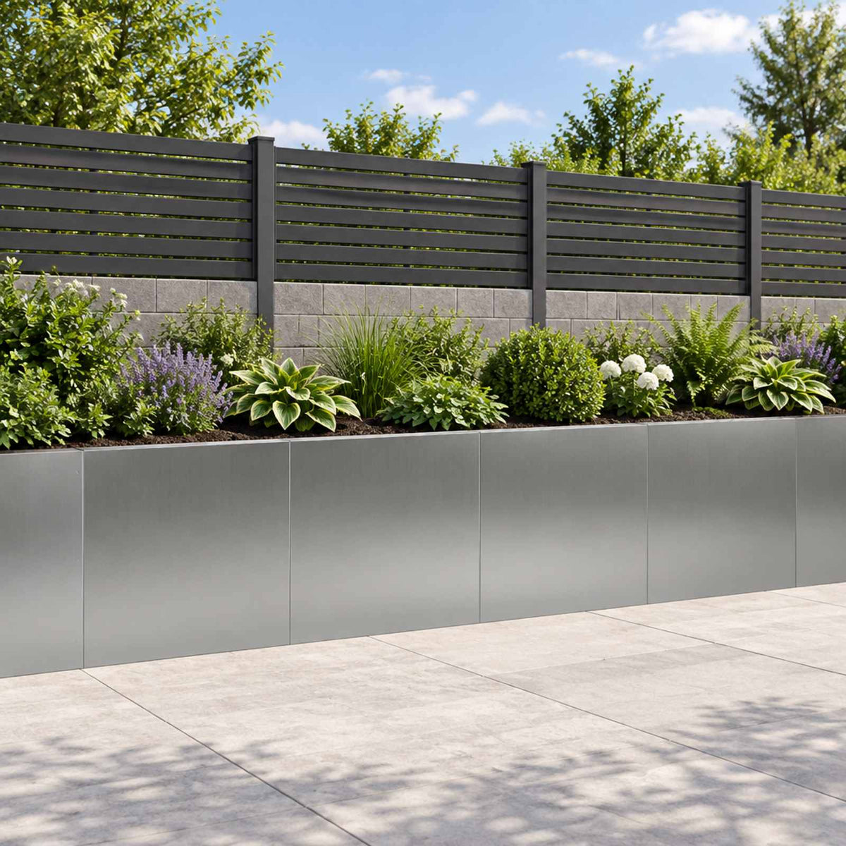 Retaining Wall 40 x 12 x 30 cm Steel 4 pcs Galvanised steel