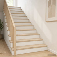 Stair Tread Solid Oak Wood Depth 25 cm 2 pcs White 100 cm