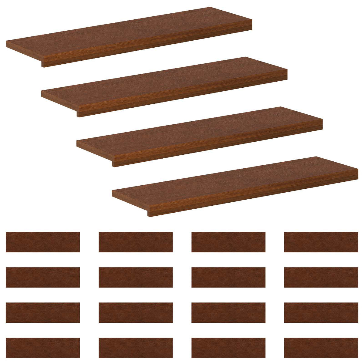 Stair Tread Solid Oak Wood Depth 30 cm 20 pcs Dark Brown 100 cm