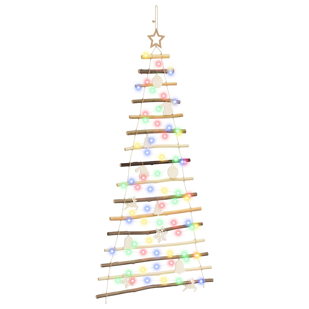 vidaXL Hanging Christmas Tree 150 cm 80 LEDs Multicolour 2