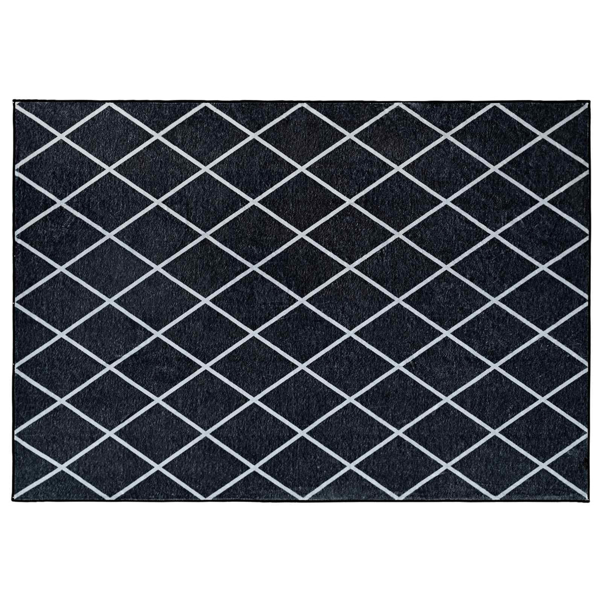 Rug ORIZ 140 x 200 cm 100% Polyester Black diamond pattern