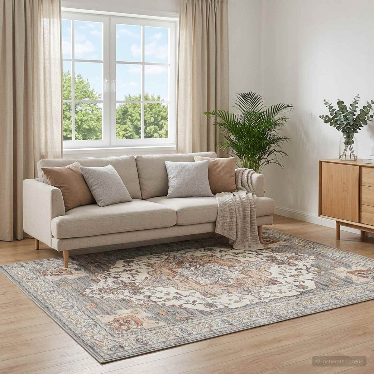 Rug ORIZ 140 x 200 cm 100% Polyester Beige