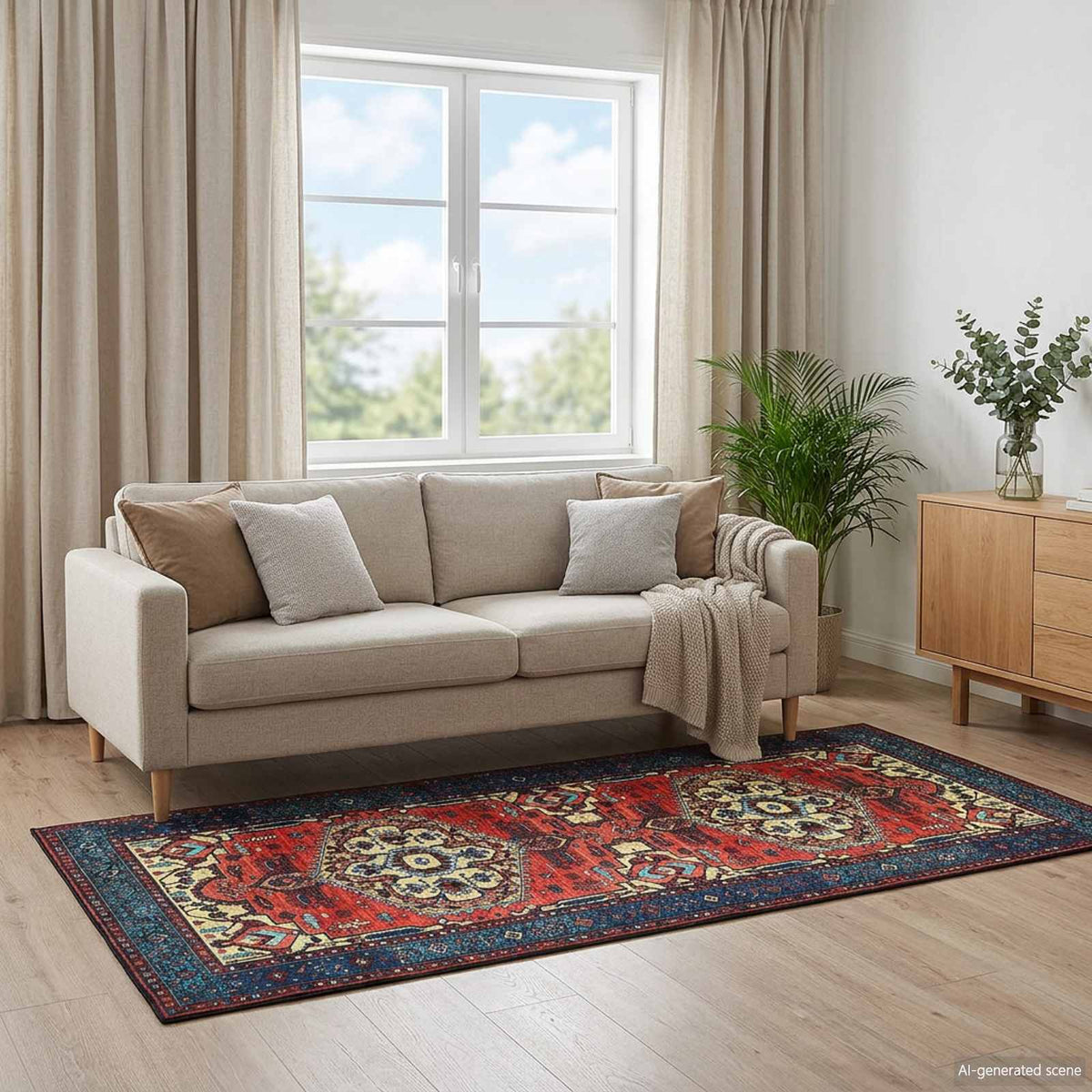 Rug Runner ORIZ 1150 gsm Width 80 cm Length 200 cm Red