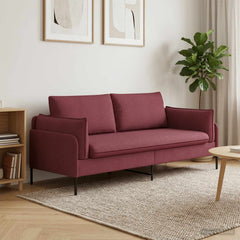 Sofa 188 x 81 x 89 cm Fabric 2-Seater Wine red