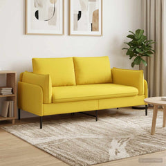Sofa 188 x 81 x 89 cm Fabric 2-Seater Light yellow