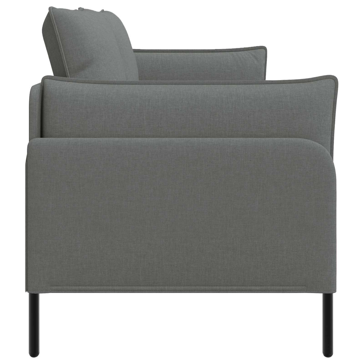 Sofa 222 x 81 x 89 cm Fabric 3-Seater Dark grey